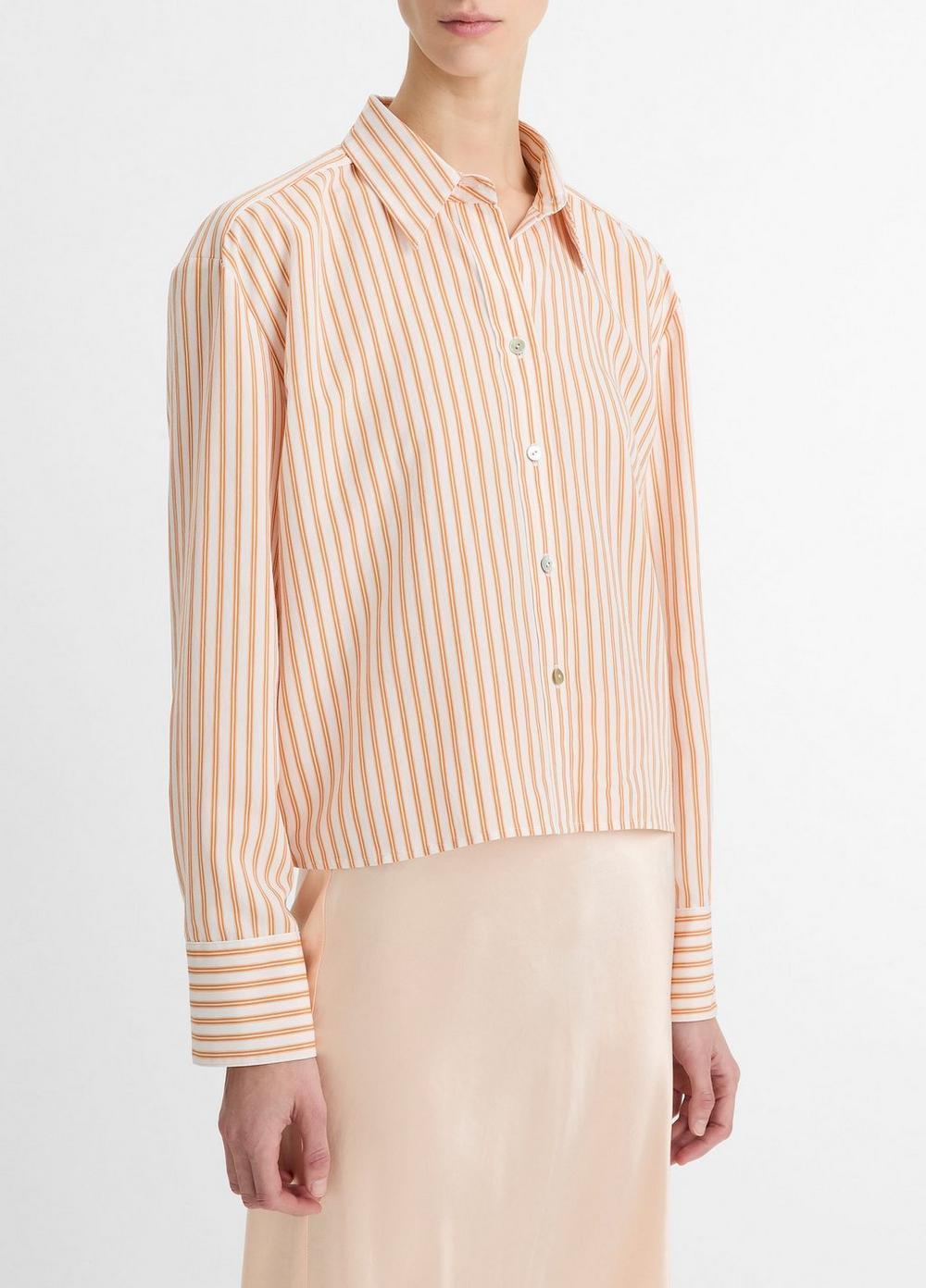 Till Stripe Cropped Button-Front Shirt