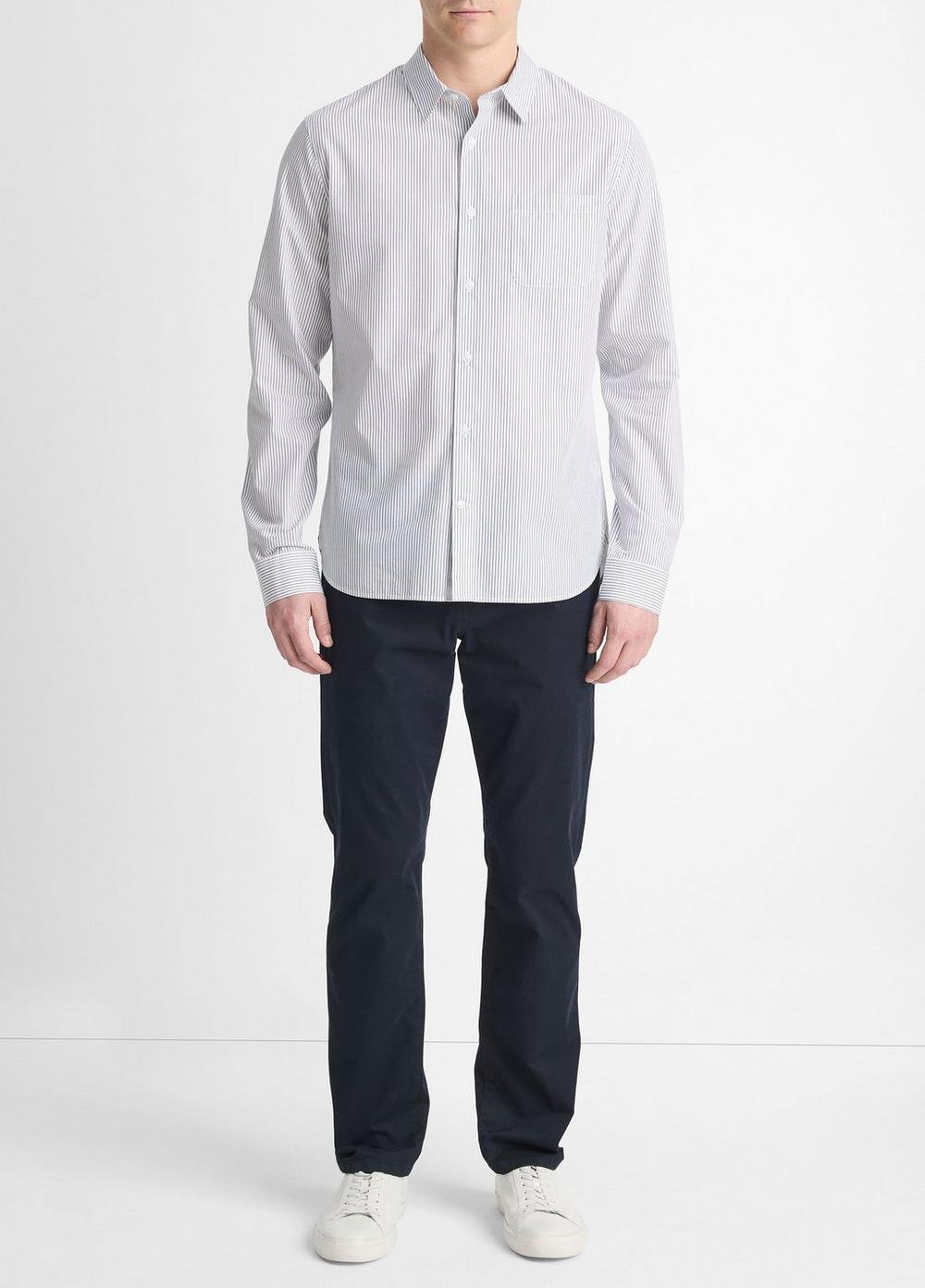 Basin Stripe Cotton-Blend Long-Sleeve Shirt