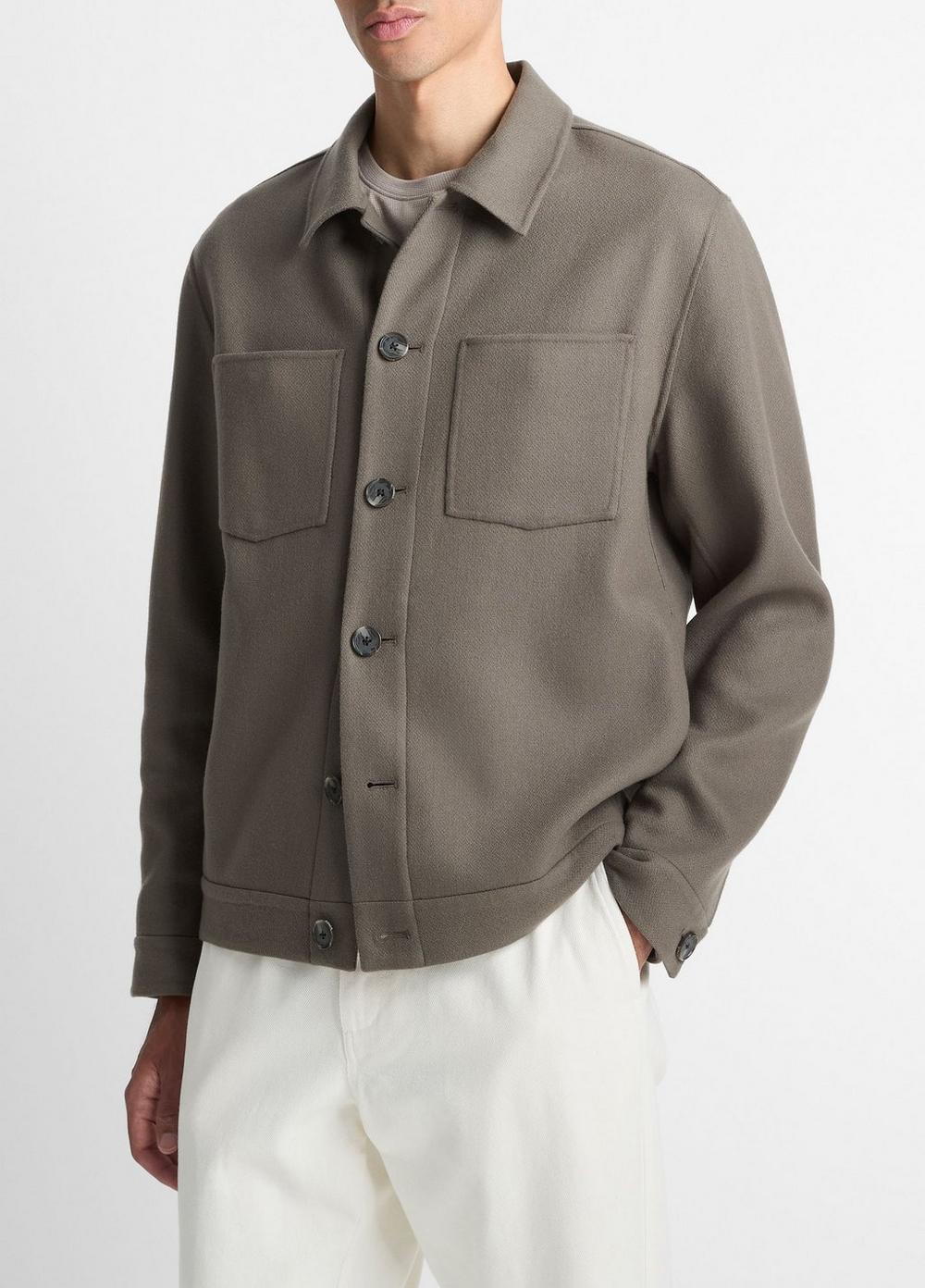 Italian Splittable Wool-Blend Shop Jacket