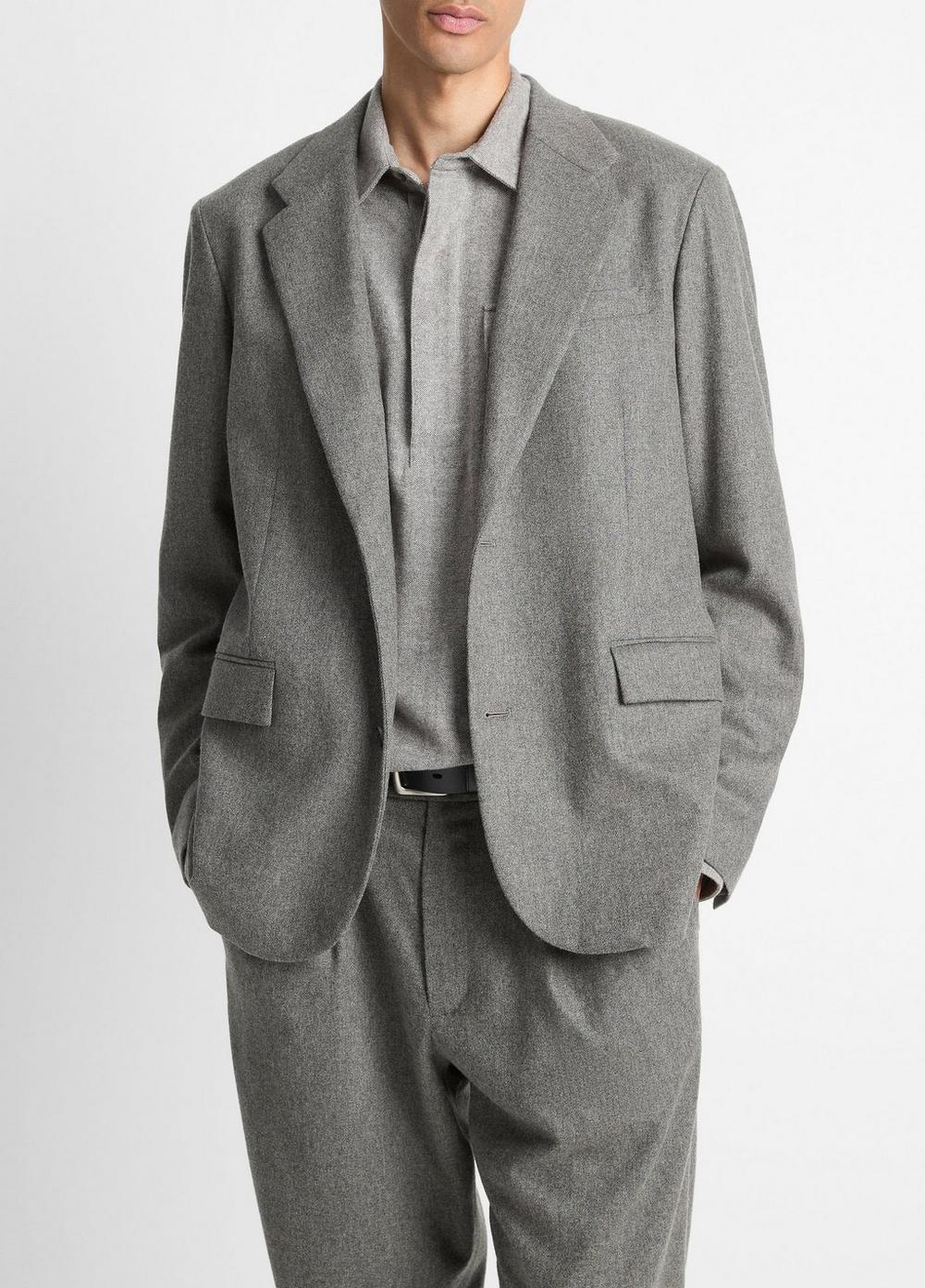Italian Wool-Blend Flannel Blazer