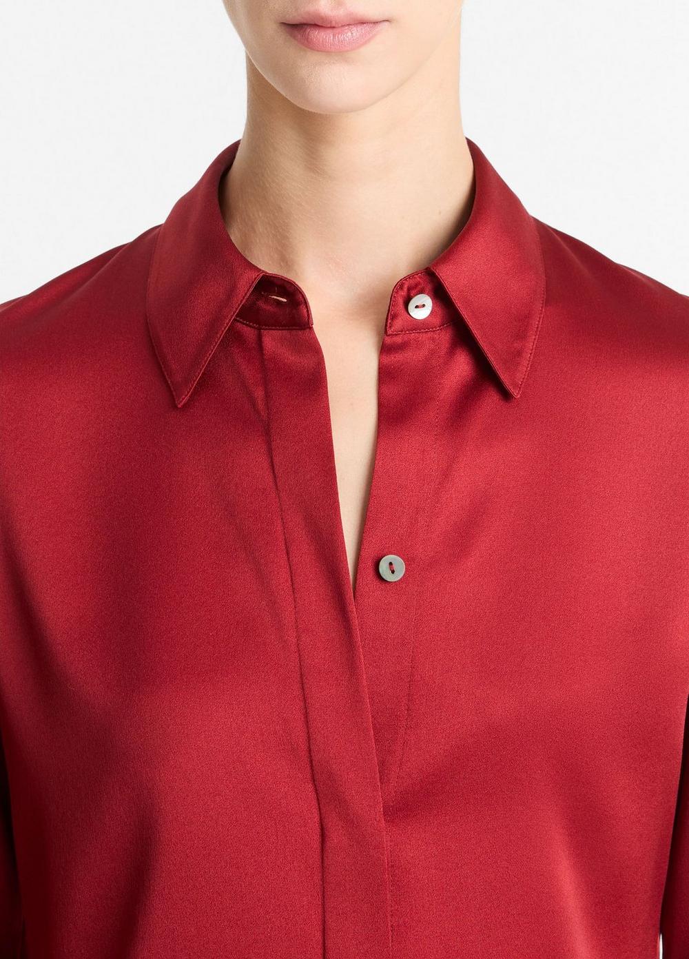 Silk Satin Slim-Fit Shirt