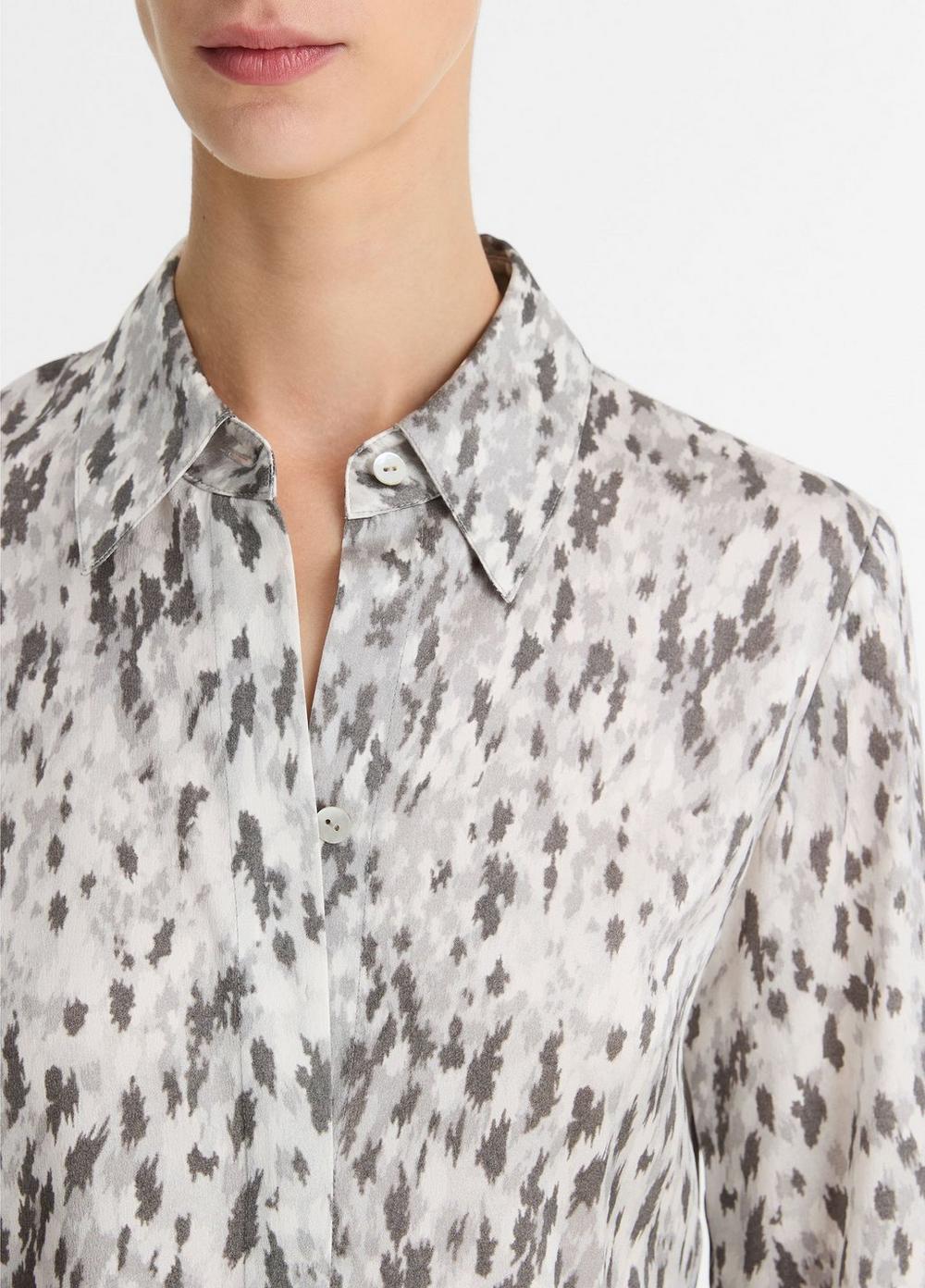 Abstract Onyx Silk Slim-Fit Shirt