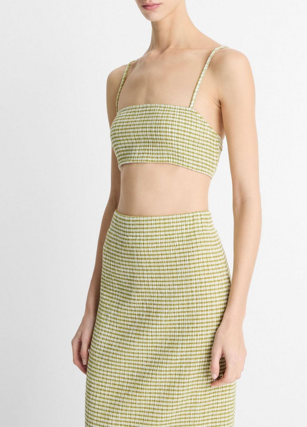 Checked Smocked Shrunken Camisole