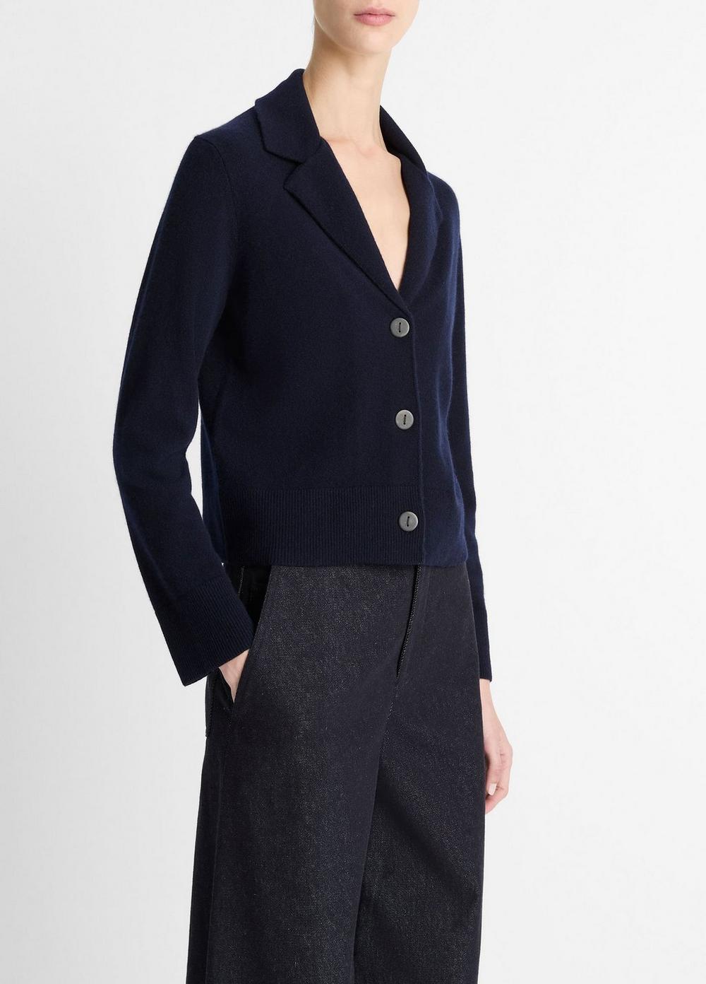 Wool & Cashmere-Blend Lapel Cardigan
