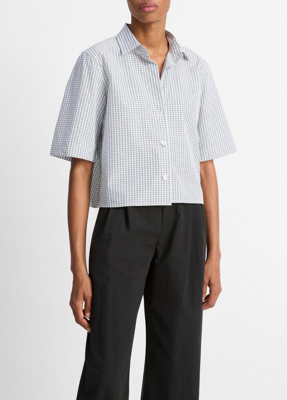Checked Cotton Cropped Shirt