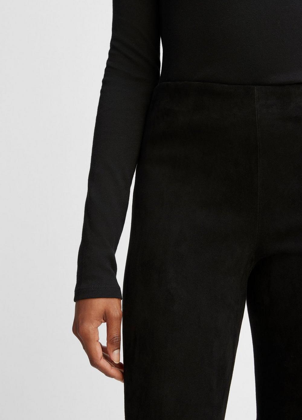 Stretch-Suede Cropped Flare Legging