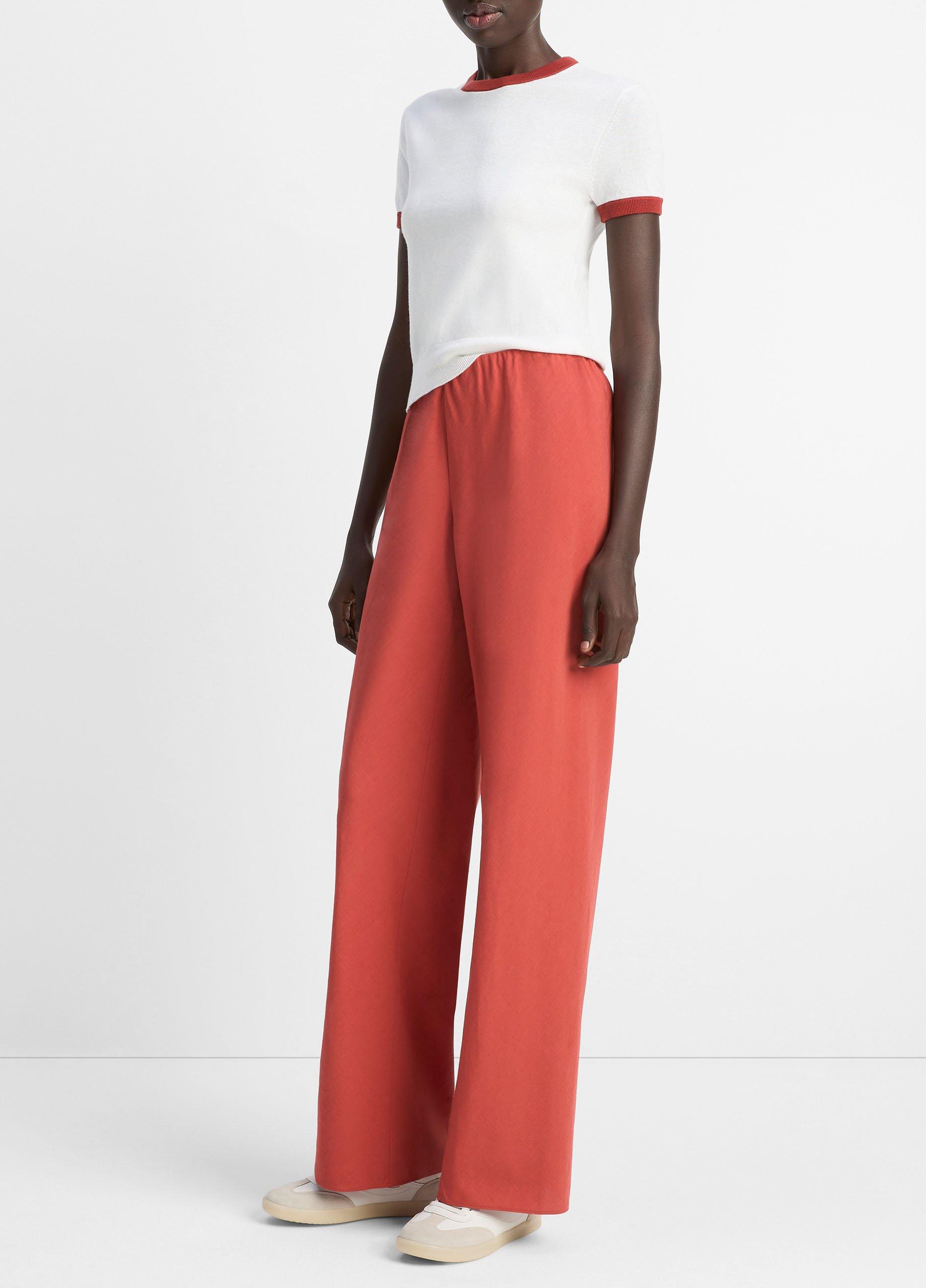 Cotton-Blend High-Waist Bias Pant