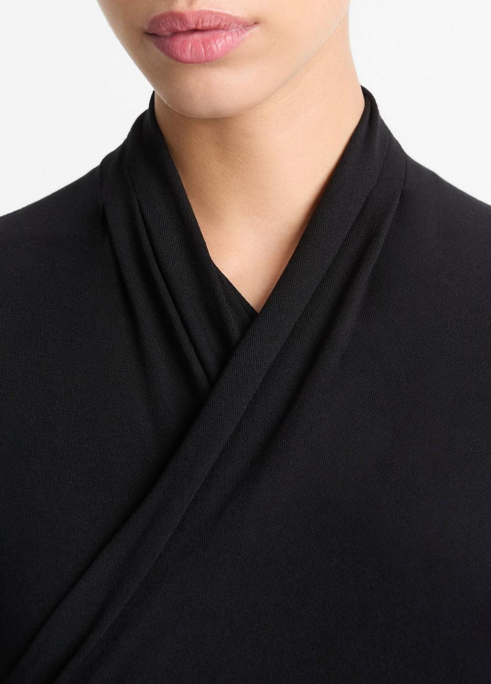 Fixed Wrap Long-Sleeve Top