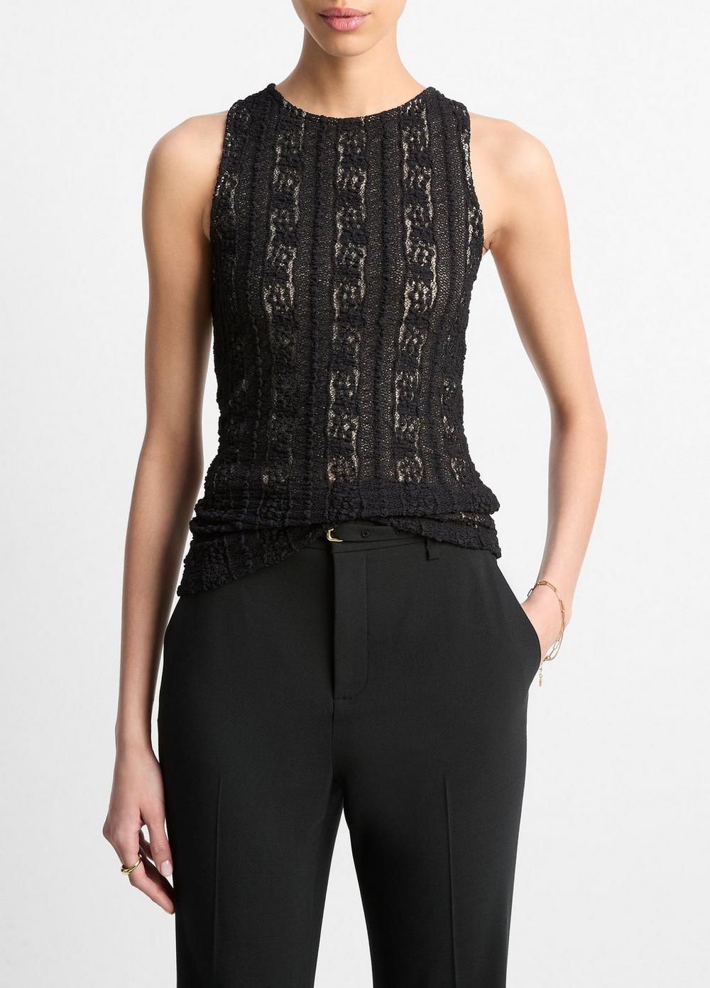 Smocked Lace Shell