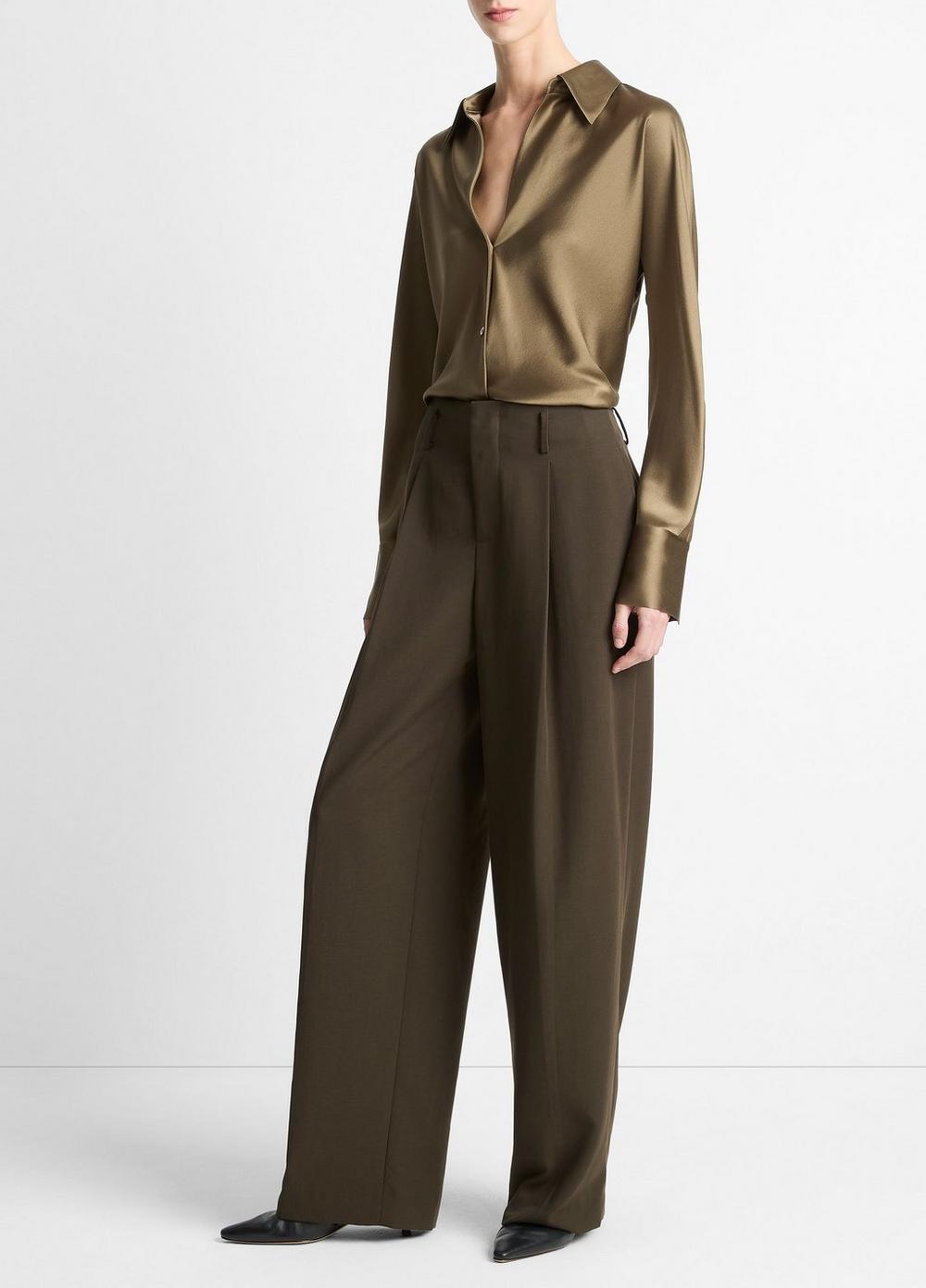 High-Waist Pleated Trouser