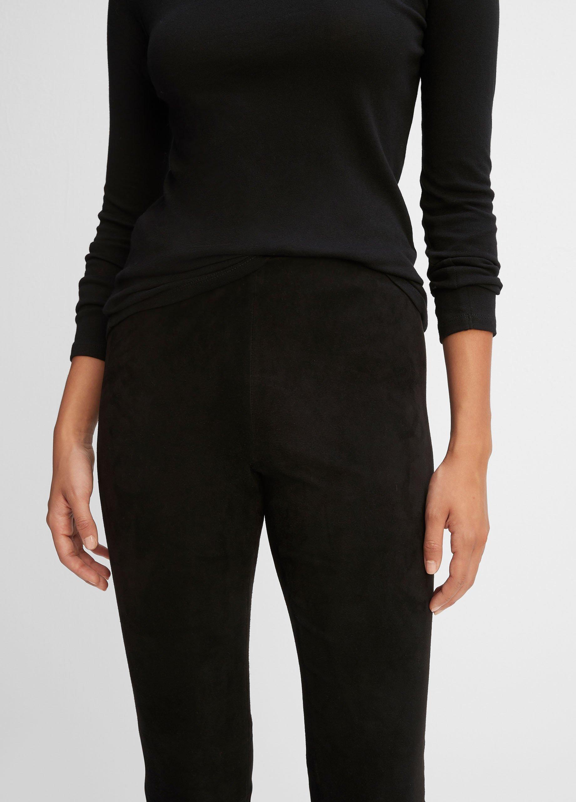 Stretch Suede Split Hem Crop Legging