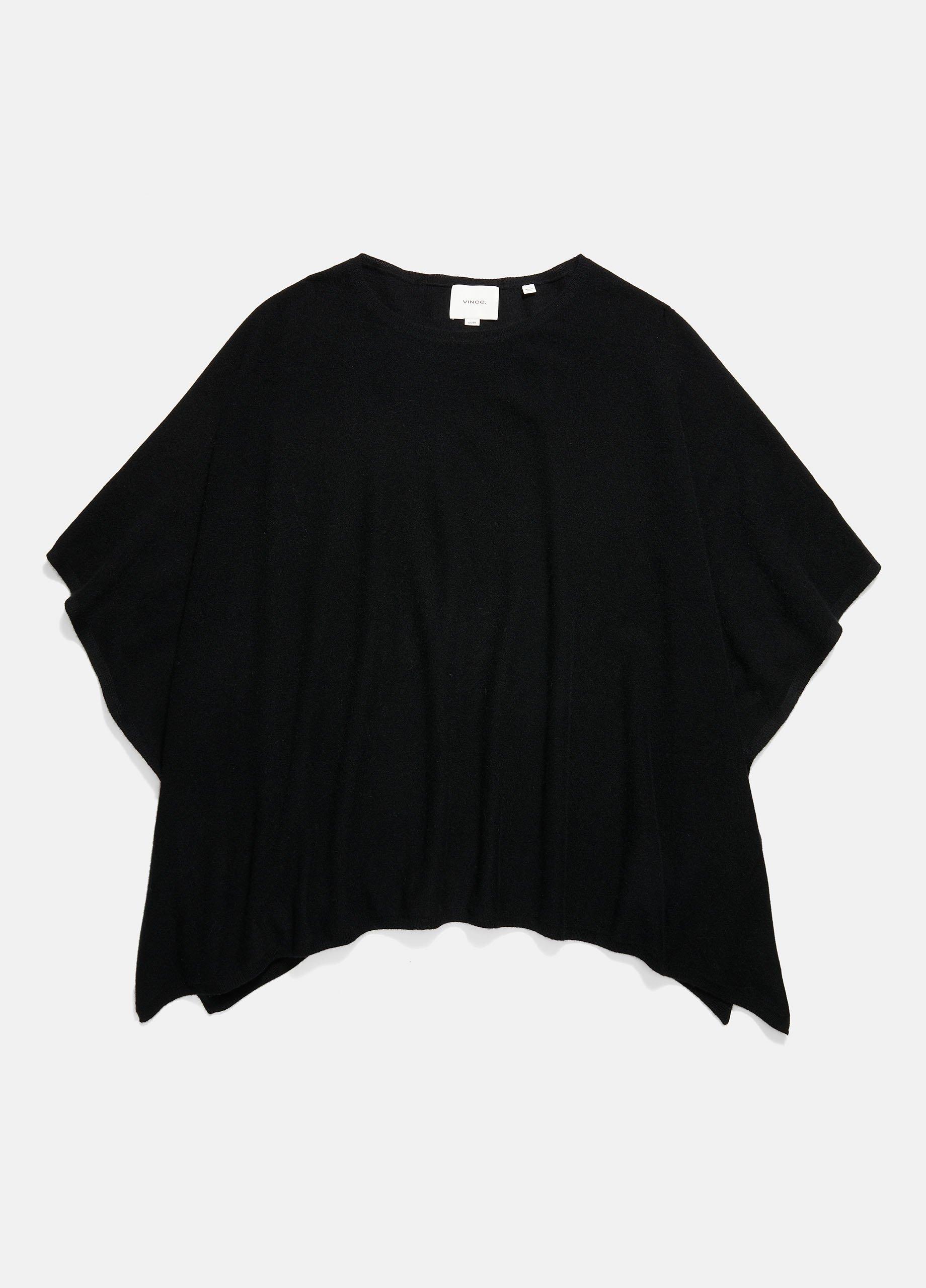 Reverse-Jersey Cashmere Boat-Neck Poncho
