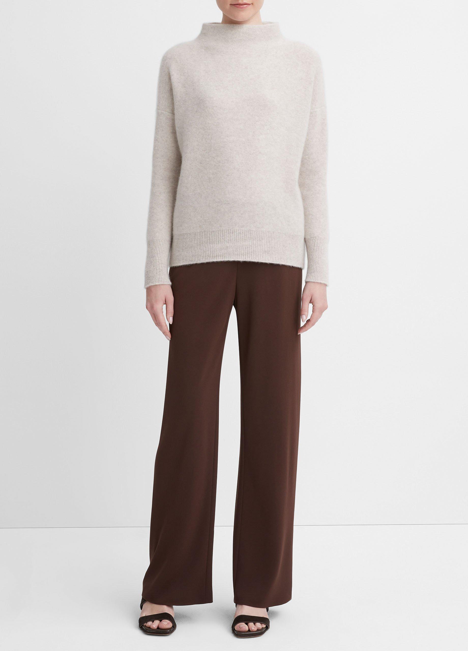 Plush Cashmere Funnel-Neck Sweater
