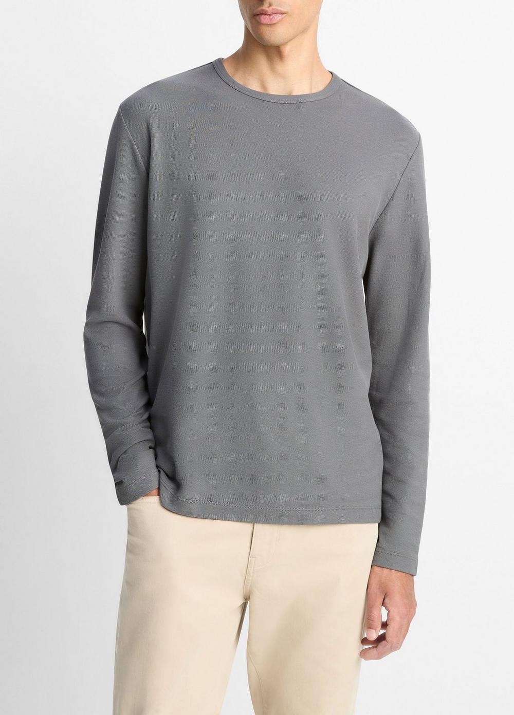 Pima Cotton PiquÃ© Long-Sleeve T-Shirt
