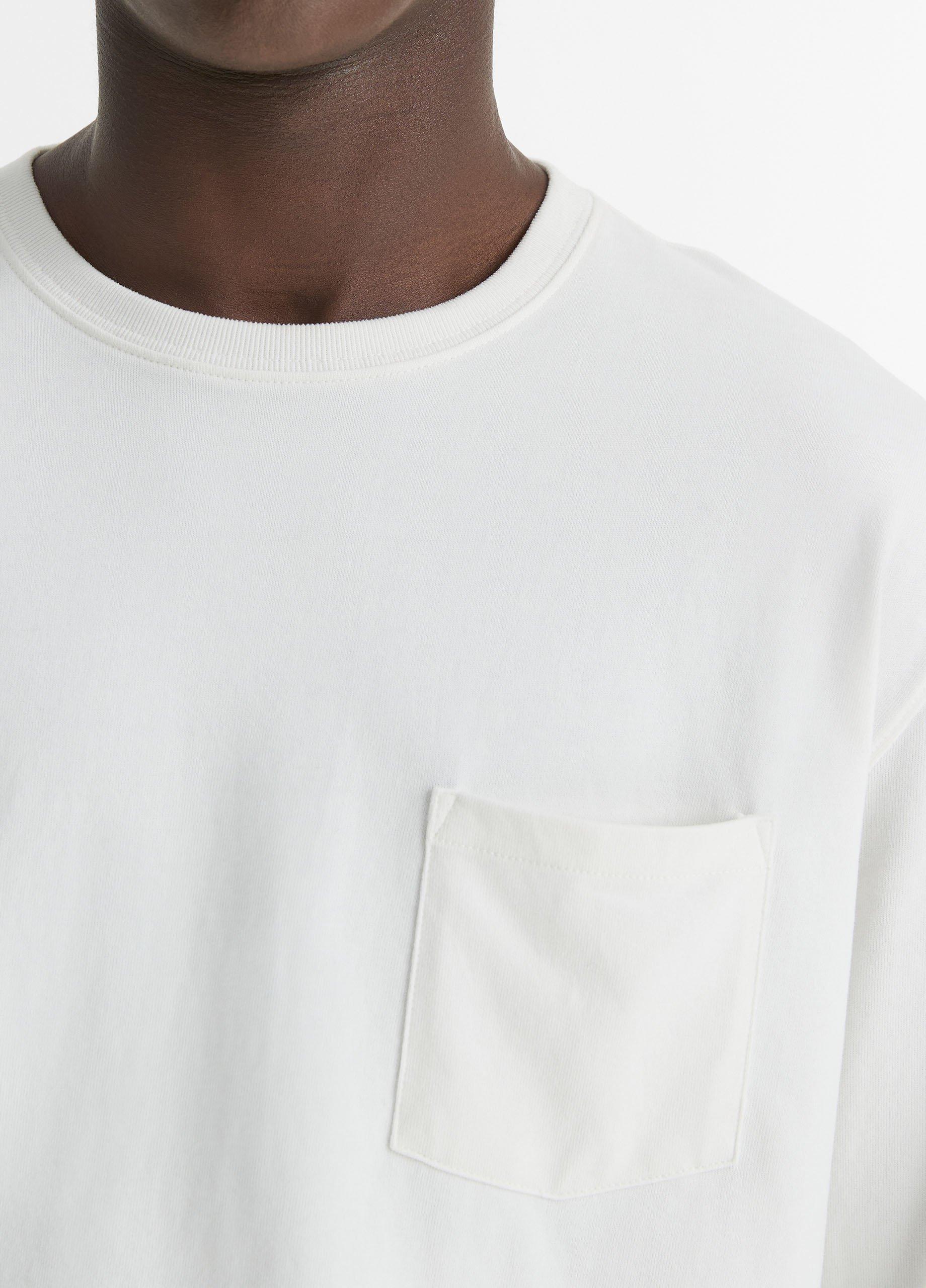 Sueded Jersey Long-Sleeve Pocket T-Shirt