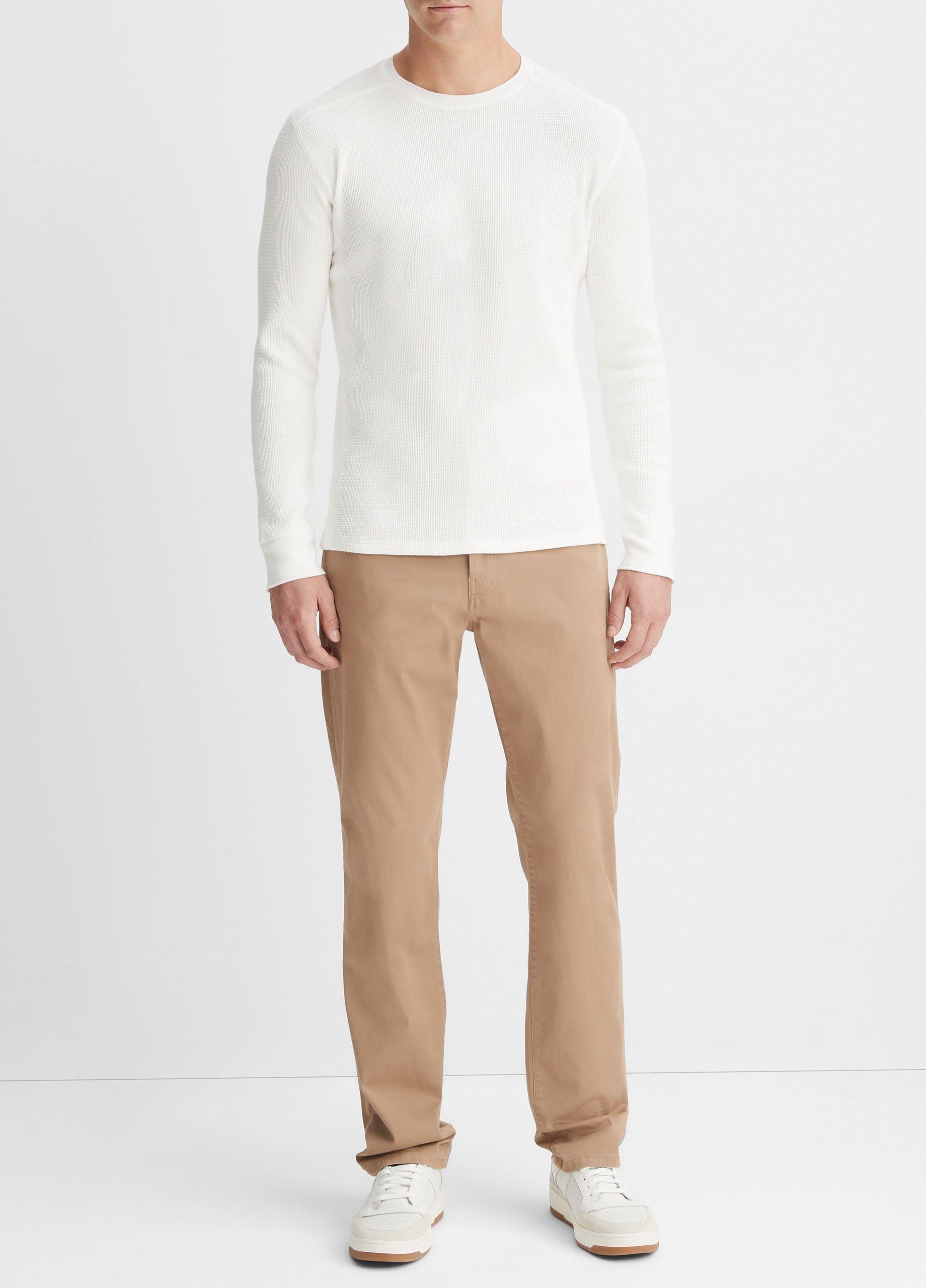 Pima Cotton-Blend Thermal Long-Sleeve Pullover