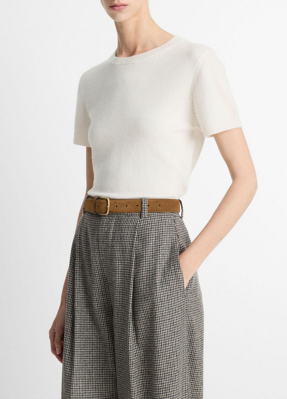 Wool & Cashmere-Blend Short-Sleeve Sweater