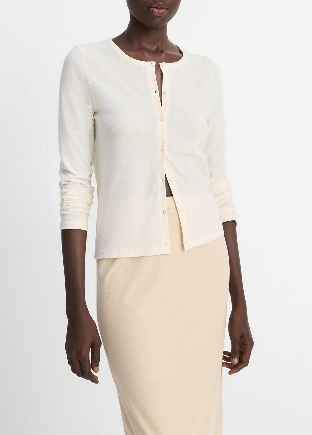 Cotton Crepe Jersey Cardigan