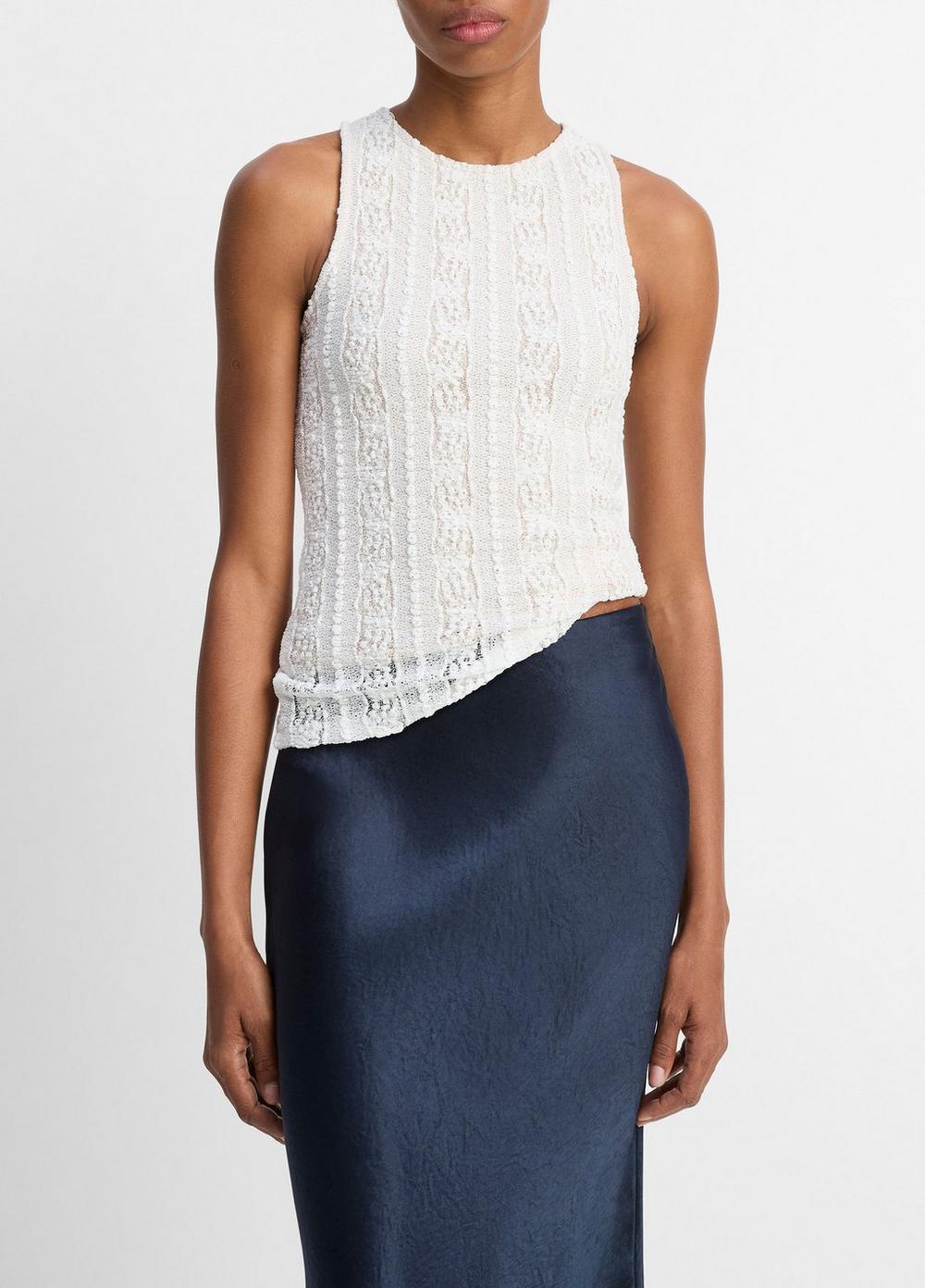 Smocked Lace Shell