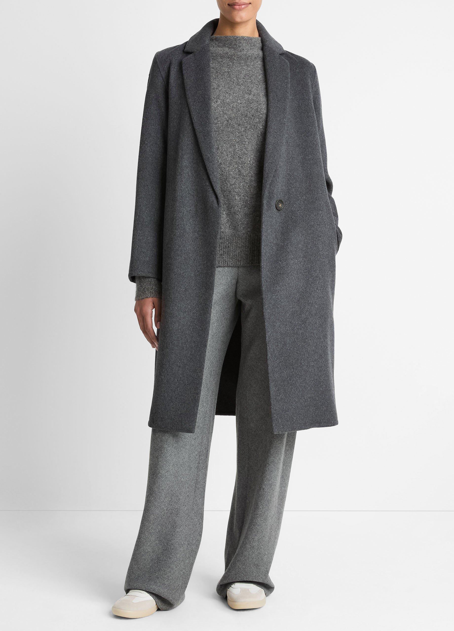 Classic Wool-Blend Straight Coat