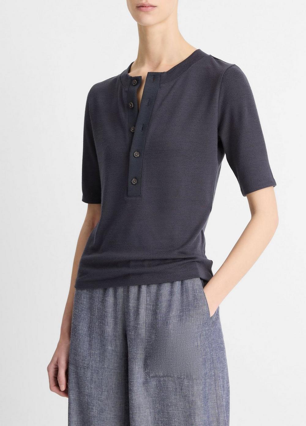 Jersey Elbow-Sleeve Henley