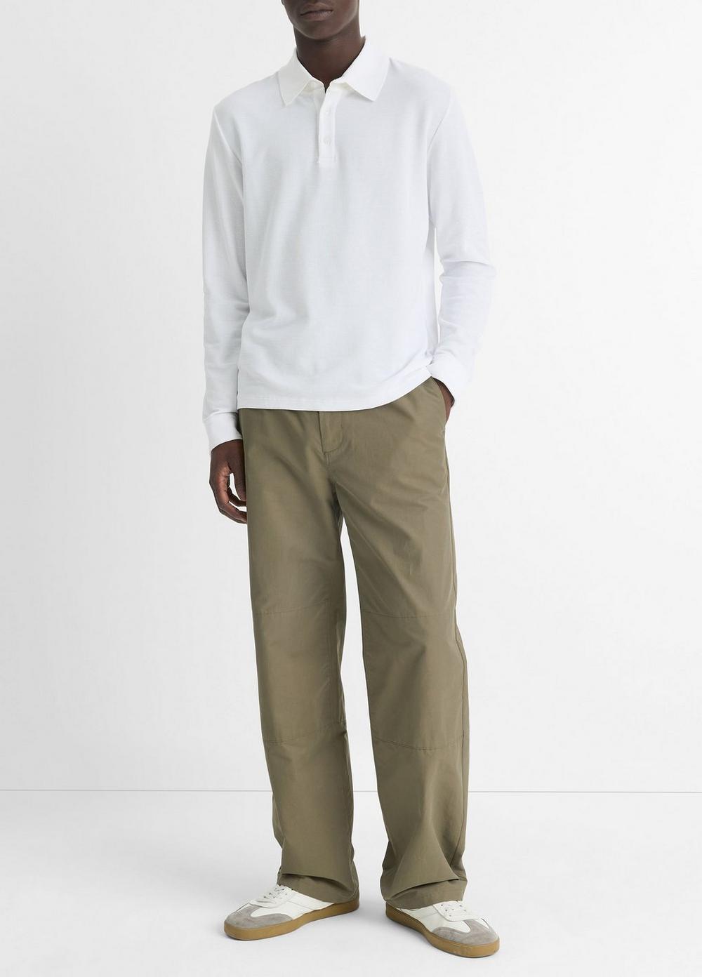 Pima Cotton PiquÃ© Long-Sleeve Polo Shirt