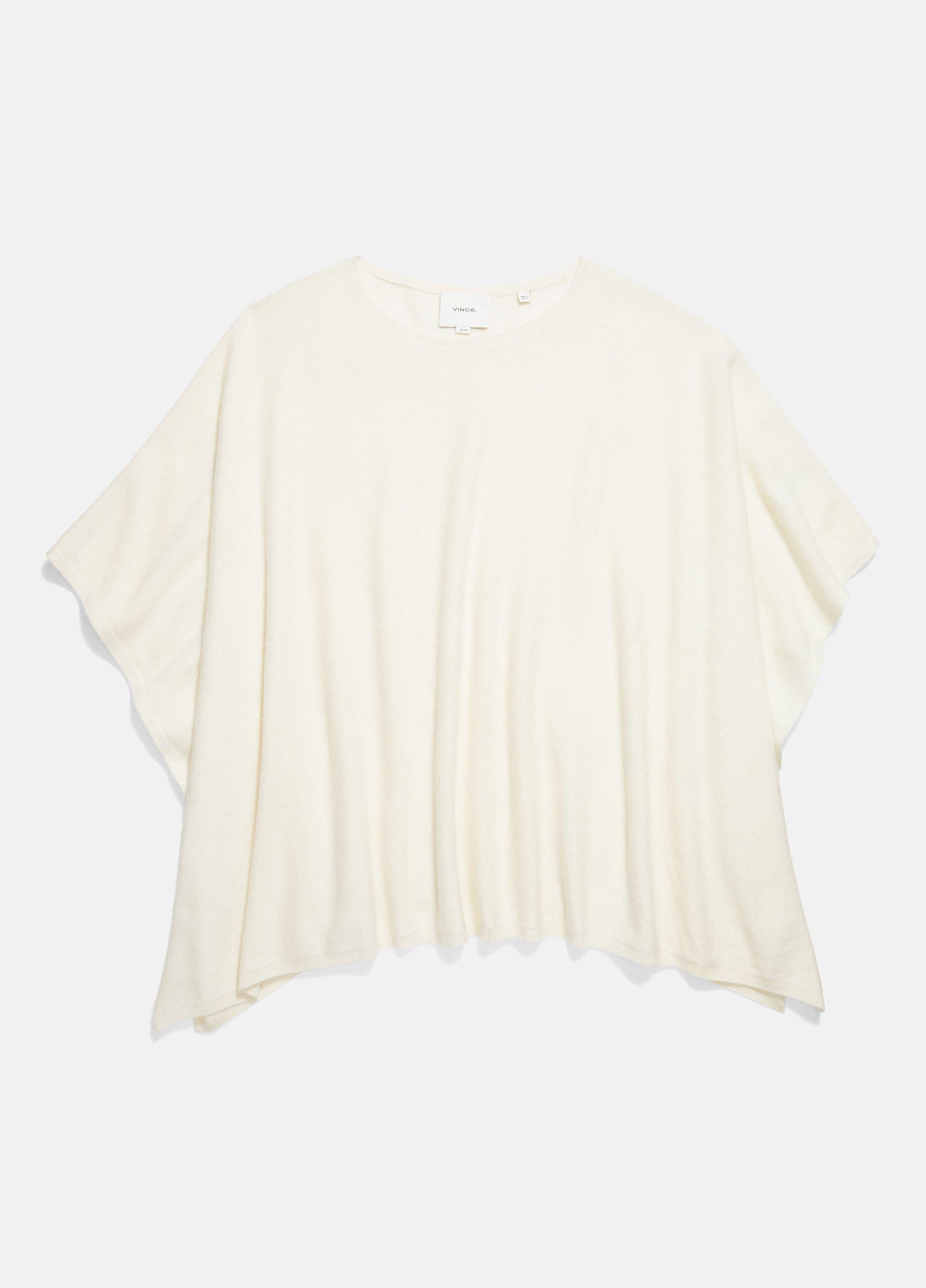 Reverse-Jersey Cashmere Boat-Neck Poncho
