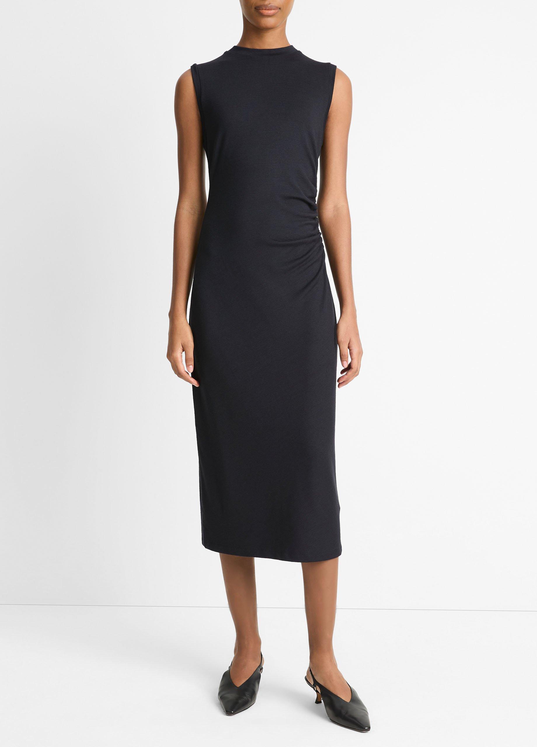 Sleeveless Gathered-Waist Dress