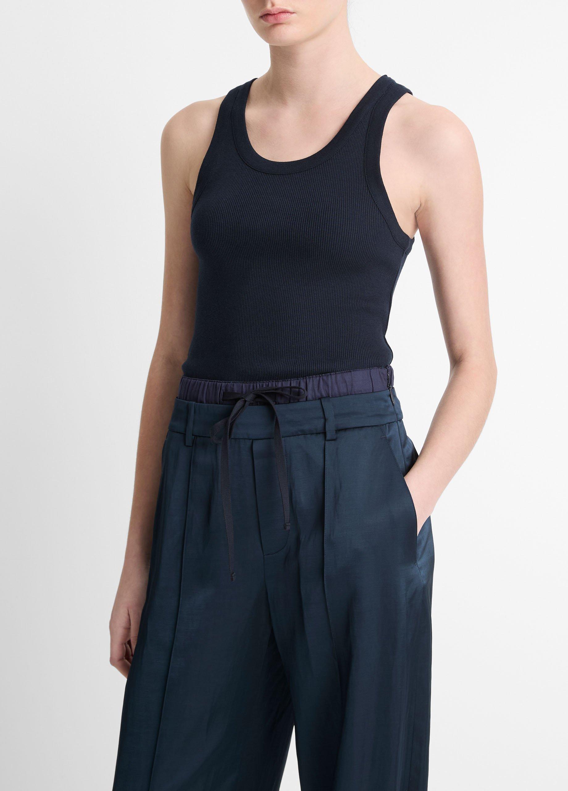 Ribbed Scoop-Neck Tank