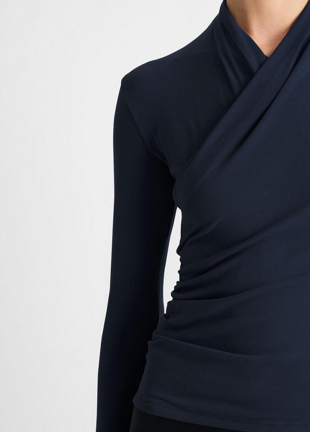 Fixed Wrap Long-Sleeve Top