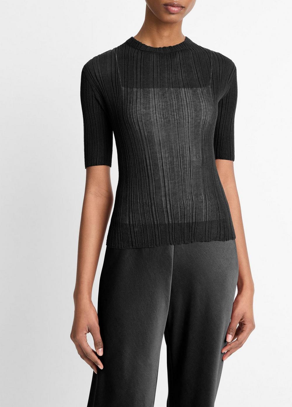 Italian Cotton-Blend Double-Layer Top