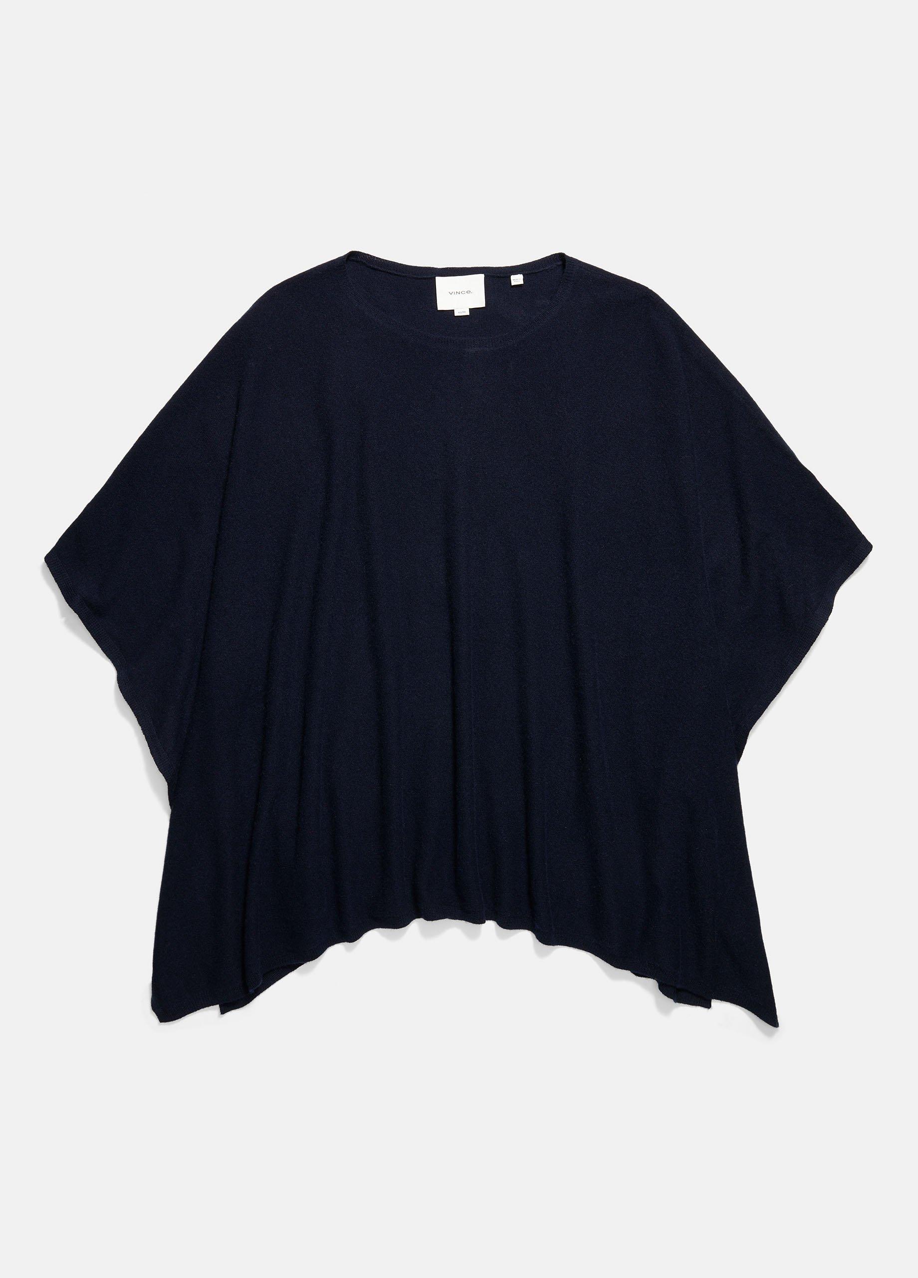Reverse-Jersey Cashmere Boat-Neck Poncho
